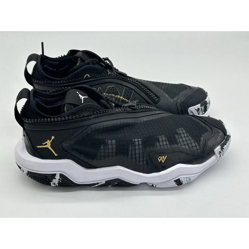 Size 9.5 *Refurbished by Nike* Air Jordan Why Not Zer0.6 Black Gold DO7189-071